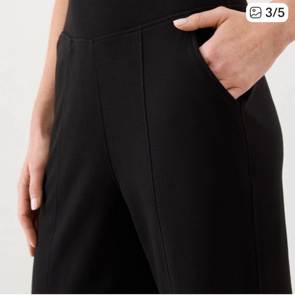 Pact women’s Organic Airplane Pintuck
Wide Leg Pant Sz XL Black SOFT TRAVEL - Picture 3 of 11